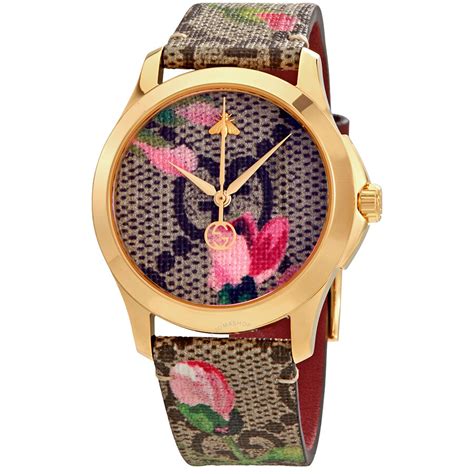 gucci ladies pink watch|gucci floral watch.